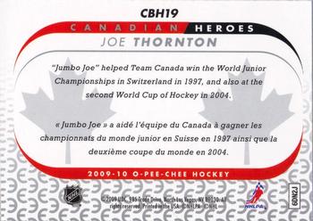 2009-10 O-Pee-Chee - Canadian Heroes Foil #CBH19 Joe Thornton  Back