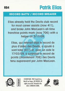 2009-10 O-Pee-Chee - Record Breakers #RB4 Patrik Elias Back