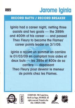 2009-10 O-Pee-Chee - Record Breakers #RB5 Jarome Iginla Back
