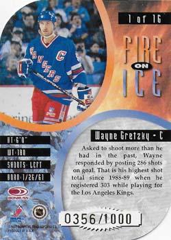 1997-98 Leaf - Fire on Ice #1 Wayne Gretzky Back