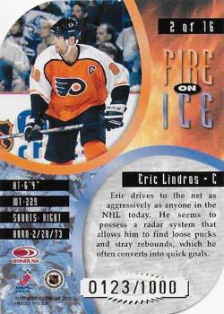1997-98 Leaf - Fire on Ice #2 Eric Lindros Back