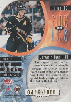 1997-98 Leaf - Fire on Ice #3 Jaromir Jagr Back