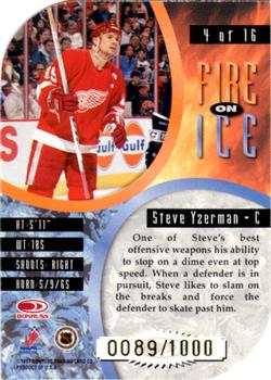 1997-98 Leaf - Fire on Ice #4 Steve Yzerman Back