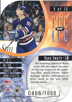 1997-98 Leaf - Fire on Ice #9 Ryan Smyth Back
