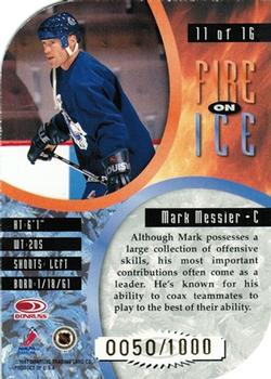 1997-98 Leaf - Fire on Ice #11 Mark Messier Back