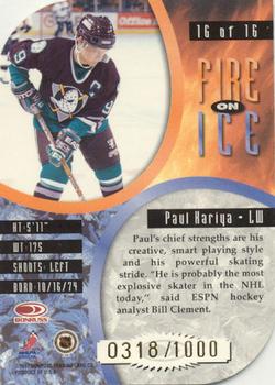 1997-98 Leaf - Fire on Ice #16 Paul Kariya Back