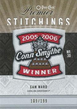 2009-10 O-Pee-Chee Premier - Stitchings #PS-CW Cam Ward  Front