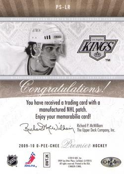 2009-10 O-Pee-Chee Premier - Stitchings #PS-LR Luc Robitaille  Back