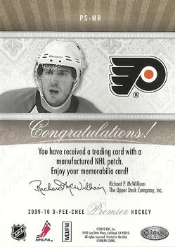 2009-10 O-Pee-Chee Premier - Stitchings #PS-MR Mike Richards  Back