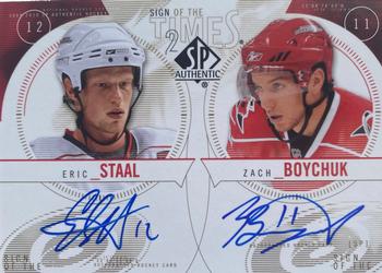2009-10 SP Authentic - Sign of the Times 2 #ST2-EZ Eric Staal / Zach Boychuk  Front