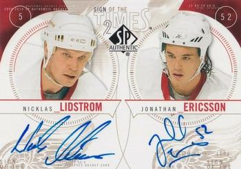 2009-10 SP Authentic - Sign of the Times 2 #ST2-LE Nicklas Lidstrom / Jonathan Ericsson Front