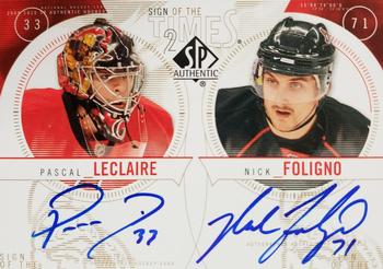 2009-10 SP Authentic - Sign of the Times 2 #ST2-LF Pascal Leclaire / Nick Foligno Front