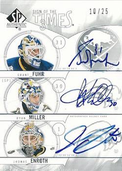 2009-10 SP Authentic - Sign of the Times 3 #ST3-FME Grant Fuhr / Ryan Miller / Jhonas Enroth  Front