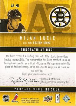 2009-10 SP Game Used - Authentic Fabrics #AF-ML Milan Lucic  Back