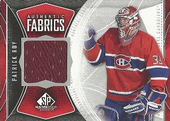 2009-10 SP Game Used - Authentic Fabrics #AF-PR Patrick Roy  Front