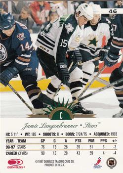 1997-98 Leaf International Stars #46 Jamie Langenbrunner Back