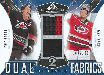 2009-10 SP Game Used - Authentic Fabrics Dual #AF2-EC Eric Staal / Cam Ward  Front