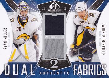 2009-10 SP Game Used - Authentic Fabrics Dual #AF2-RJ Jason Pominville / Ryan Miller  Front