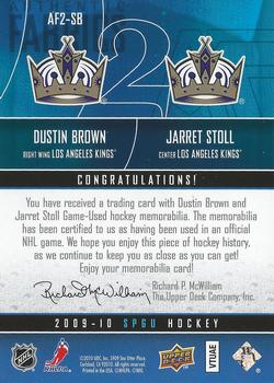 2009-10 SP Game Used - Authentic Fabrics Dual Patches #AF2-SB Jarret Stoll / Dustin Brown  Back