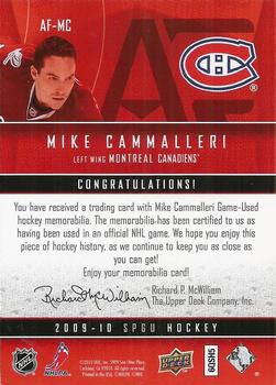 2009-10 SP Game Used - Authentic Fabrics Gold #AF-MC Mike Cammalleri  Back