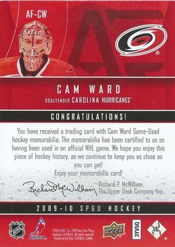 2009-10 SP Game Used - Authentic Fabrics Patches #AF-CW Cam Ward  Back
