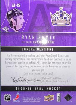 2009-10 SP Game Used - Authentic Fabrics Patches #AF-RS Ryan Smyth  Back