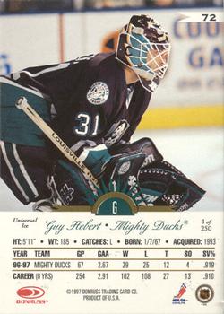 1997-98 Leaf International Stars - Universal Ice #72 Guy Hebert Back
