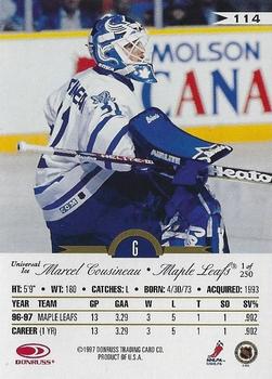 1997-98 Leaf International Stars - Universal Ice #114 Marcel Cousineau Back