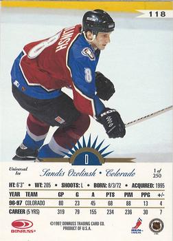 1997-98 Leaf International Stars - Universal Ice #118 Sandis Ozolinsh Back