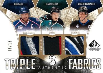 2009-10 SP Game Used - Authentic Fabrics Triples Patches #AF3-LHN Vincent Lecavalier / Dany Heatley / Rick Nash  Front