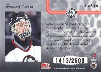 1997-98 Leaf - Pipe Dreams #1 Dominik Hasek Back