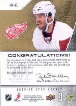 2009-10 SP Game Used - Marks of a Nation #MN-VL Ville Leino  Back