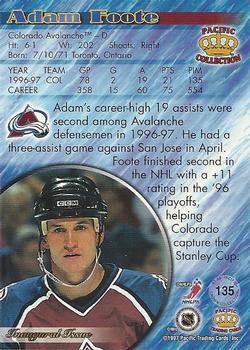 1997-98 Pacific Crown Collection #135 Adam Foote Back