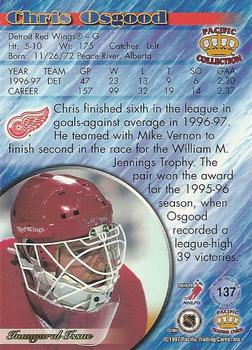 1997-98 Pacific Crown Collection #137 Chris Osgood Back