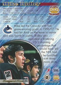 1997-98 Pacific Crown Collection #206 Mike Ridley Back