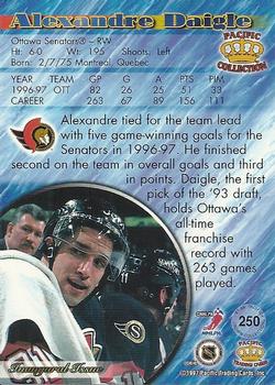 1997-98 Pacific Crown Collection #250 Alexandre Daigle Back