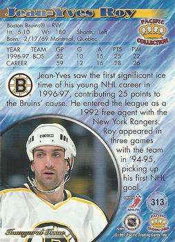 1997-98 Pacific Crown Collection #313 Jean-Yves Roy Back
