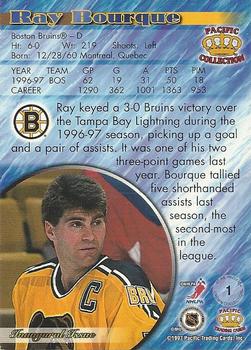 1997-98 Pacific Crown Collection #1 Ray Bourque Back