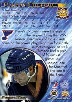 1997-98 Pacific Crown Collection #32 Pierre Turgeon Back