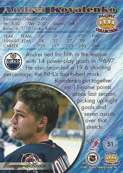 1997-98 Pacific Crown Collection #51 Andrei Kovalenko Back
