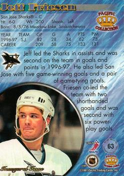 1997-98 Pacific Crown Collection #63 Jeff Friesen Back