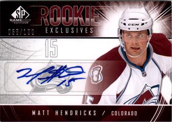 2009-10 SP Game Used - Rookie Exclusives Autographs #RE-MH Matt Hendricks  Front