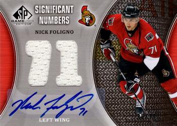 2009-10 SP Game Used - SIGnificant Numbers #SN-NF Nick Foligno Front