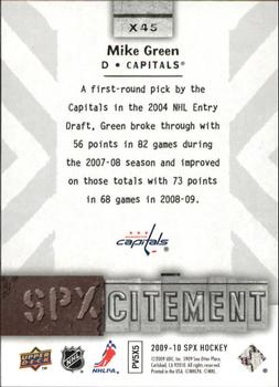 2009-10 SPx - SPxcitement #X45 Mike Green  Back