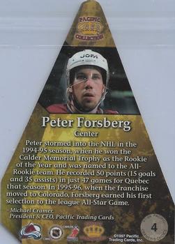 1997-98 Pacific Crown Collection - Cramer's Choice #4 Peter Forsberg Back