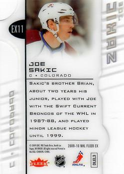 2009-10 Ultra - EX Hockey #EX11 Joe Sakic  Back