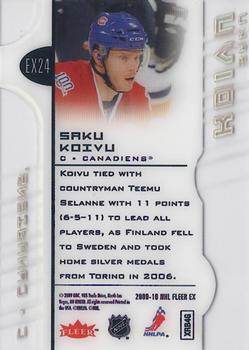 2009-10 Ultra - EX Hockey #EX24 Saku Koivu  Back