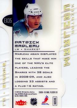 2009-10 Ultra - EX Hockey #EX35 Patrick Marleau  Back