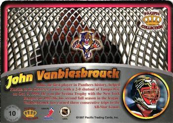 1997-98 Pacific Crown Collection - In the Cage Die Cuts #10 John Vanbiesbrouck Back