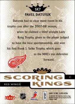 2009-10 Ultra - Scoring Kings #SK7 Pavel Datsyuk Back